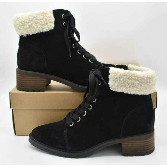 Lucky Brand Womens Size 8 Jacenia Shearling Suede Black Fashion Winter Boots - Picture 7 of 11